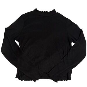 American Eagle Black Ribbed Mock Neck Longsleeve